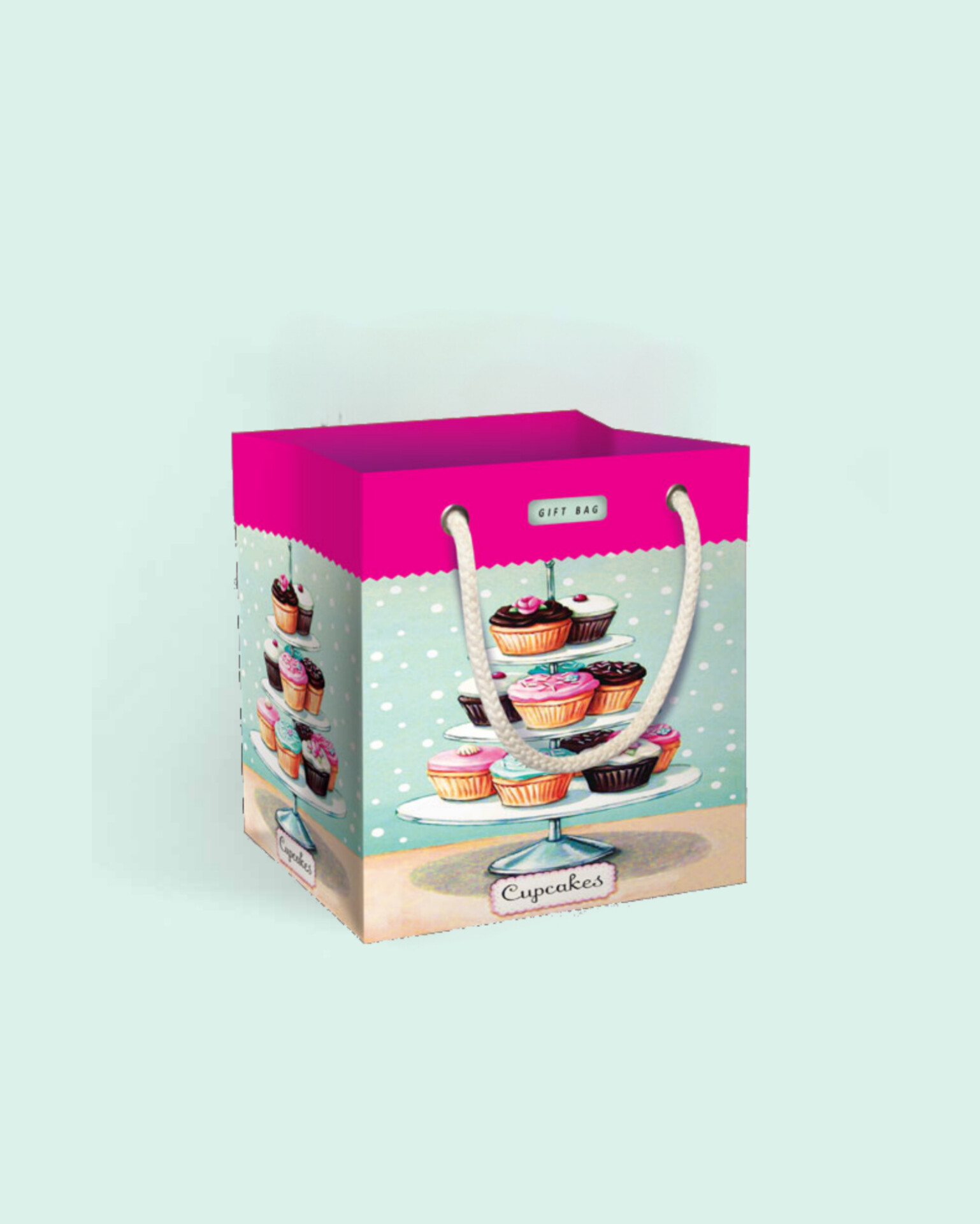 پاکت کادو گلاسه طرح cupcake 12003